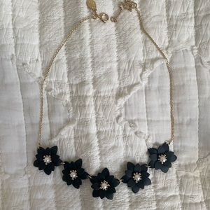 Ann Taylor Black Floral Necklace